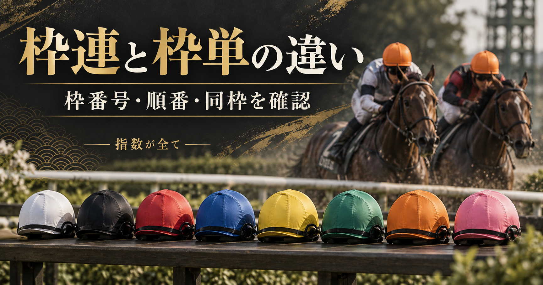 枠連と枠単の違い。枠番号・順番・同枠を確認を示すイメージ