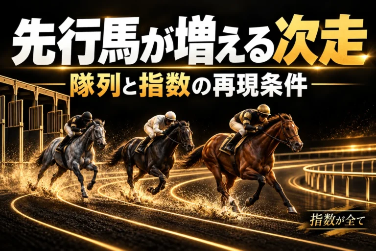 競馬の先行力の変化をどう読む？頭数・記録地点・二の脚と同型を比較