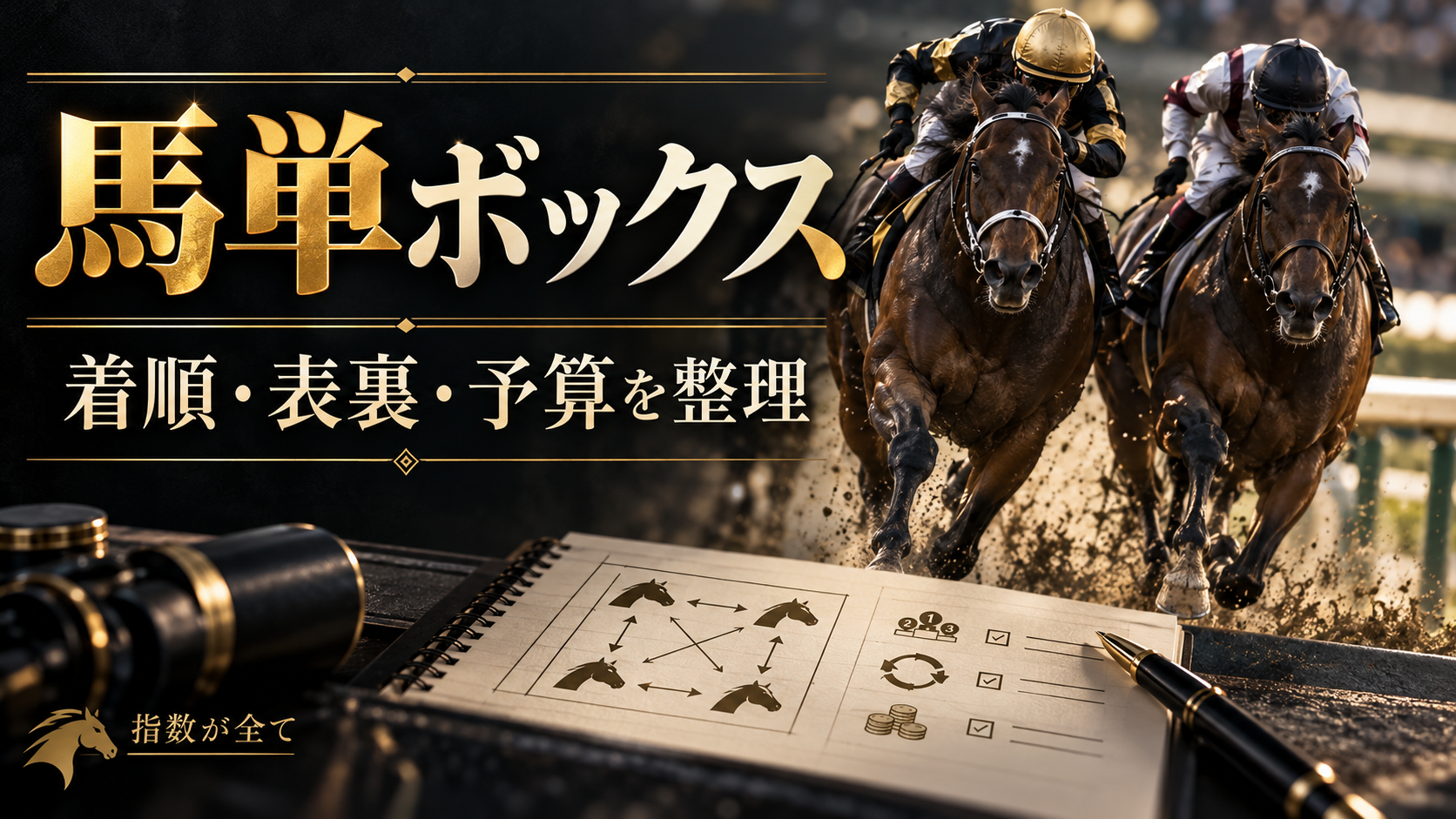 馬単ボックス。着順・表裏・予算を整理を示すイメージ