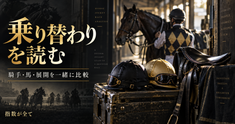 競馬の乗り替わりをどう評価する？騎手成績・継続騎乗・馬との相性を比較