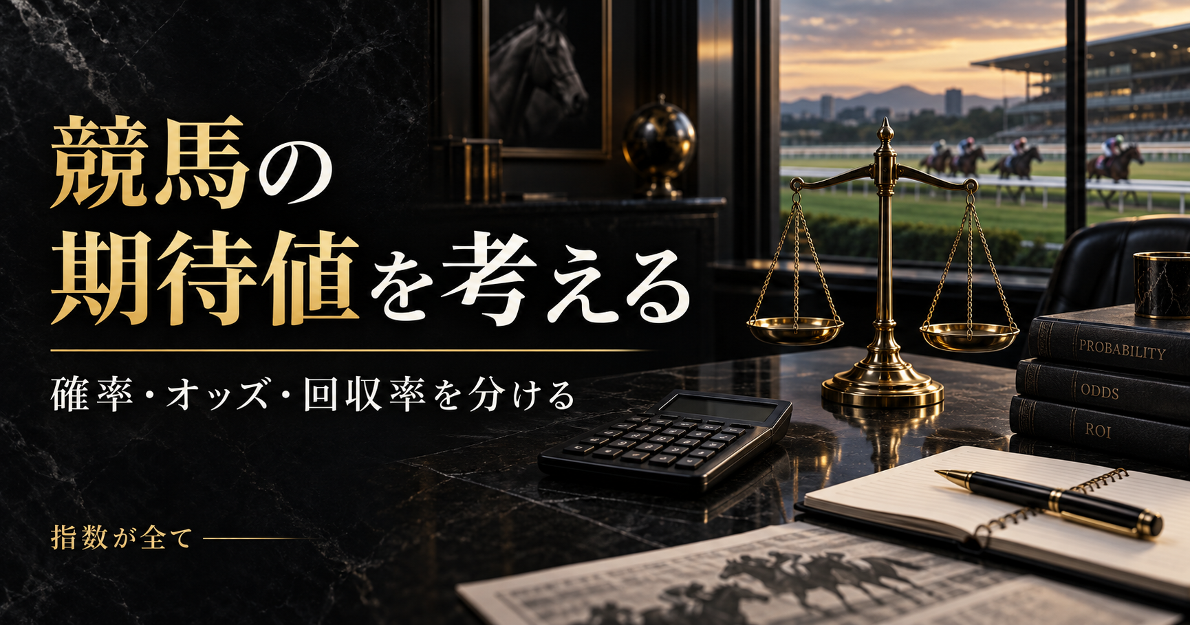 競馬の期待値を考えるをテーマにした競馬と分析のイメージ