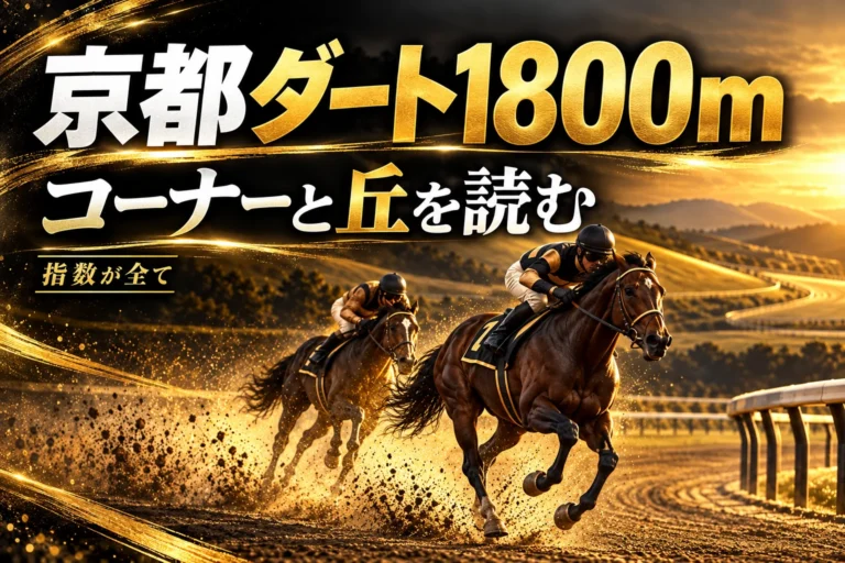 京都ダート1800mの特徴と予想の手順|四つのコーナーと丘の前後を比較