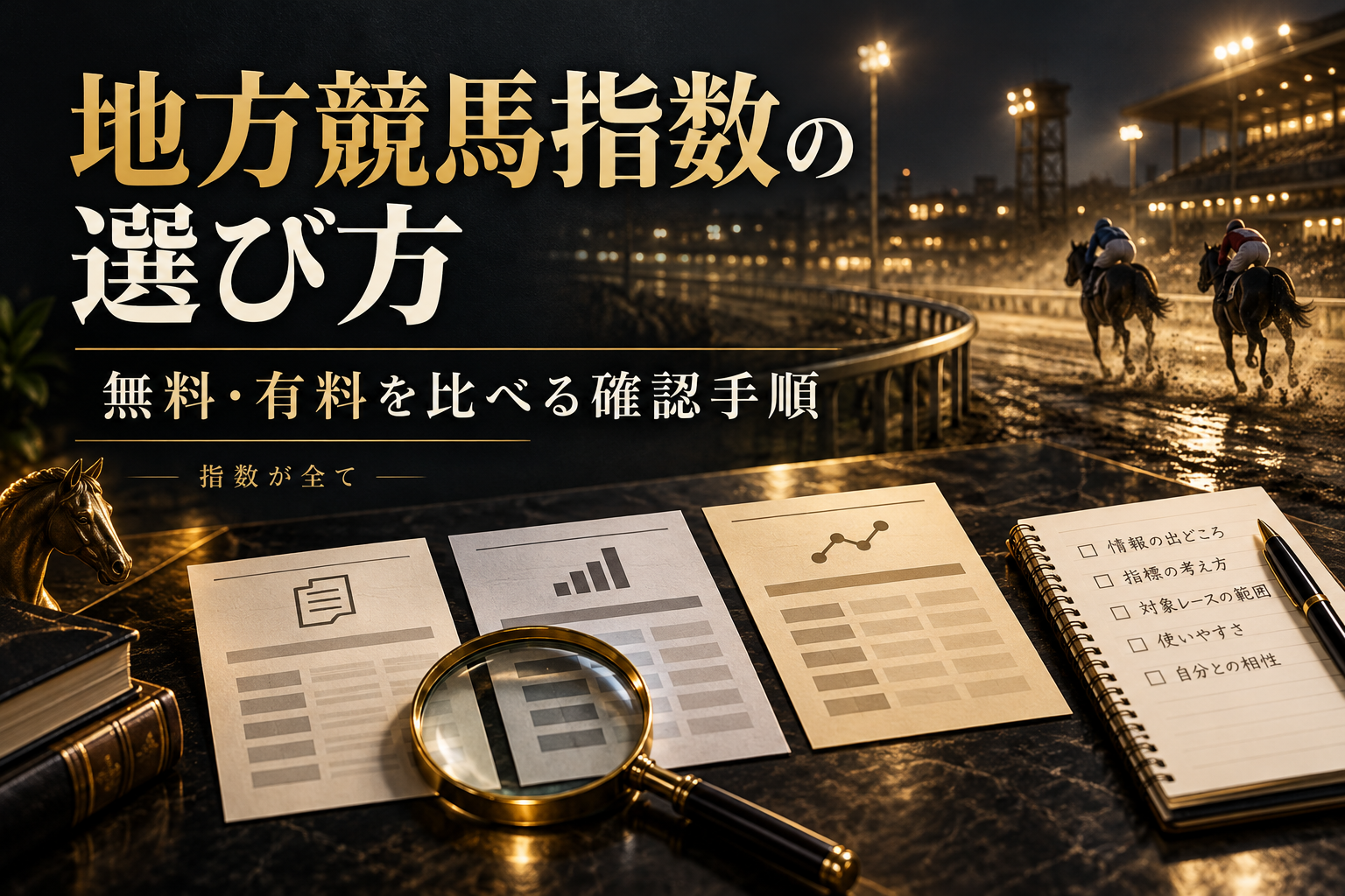 地方競馬指数のおすすめは?無料・有料の選び方と成績の比較手順