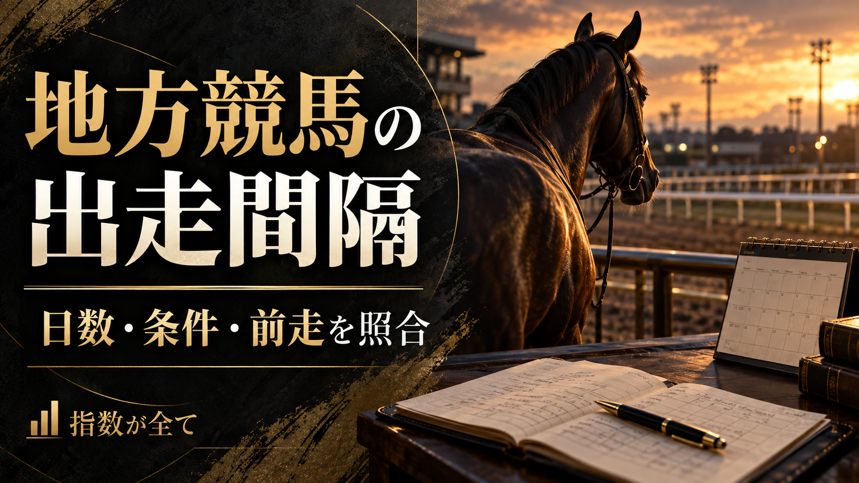 地方競馬の出走間隔。日数・条件・前走を照合。イメージ