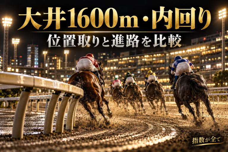 大井1600m内回りの特徴｜外回りと分ける位置取り・砂・進路の比較