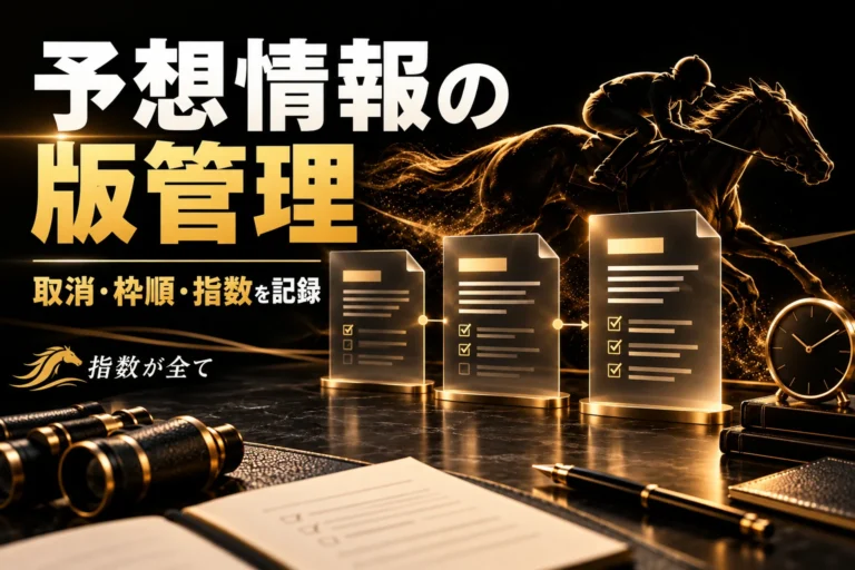 競馬の前日予想を当日に更新する方法｜情報の時刻・変更理由・買い目の版を保存