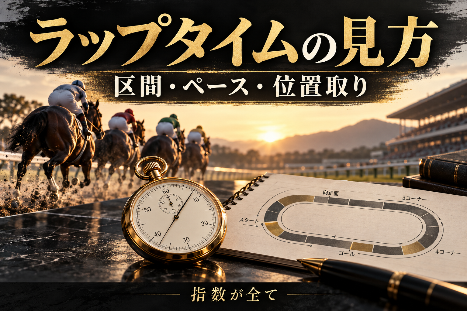 ラップタイムの区間・ペース・位置取りを読む解説用イメージ