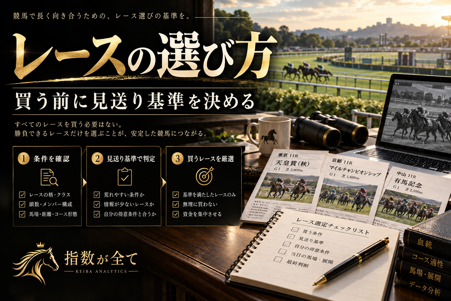 競馬のレース選びと見送り基準｜予想前・比較後・購入前の3段階で判断