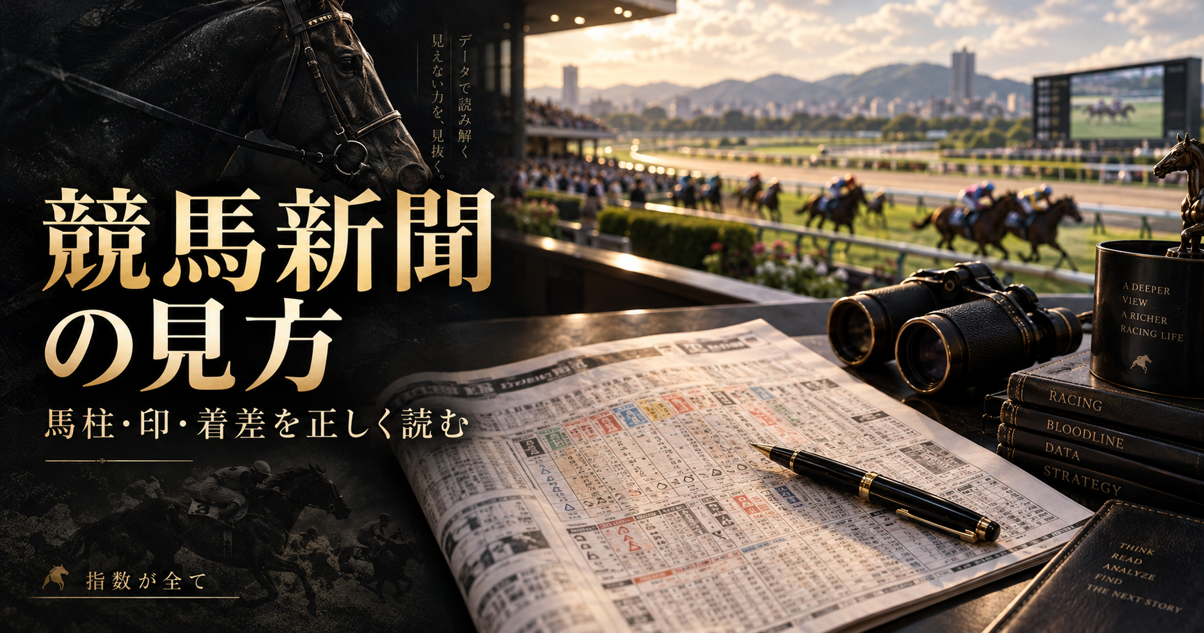 競馬新聞と馬柱の読み方をテーマにした分析のイメージ