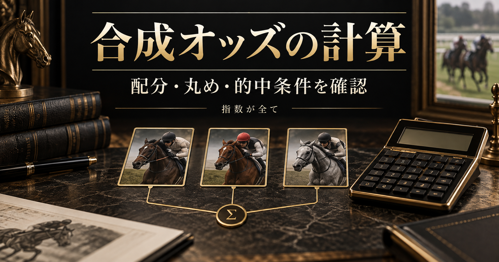 合成オッズの計算。配分・丸め・的中条件を確認を示すイメージ