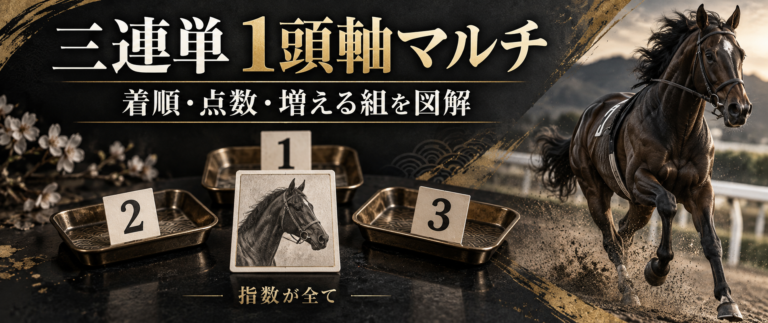 三連単1頭軸マルチの点数|相手4頭36点・6頭90点