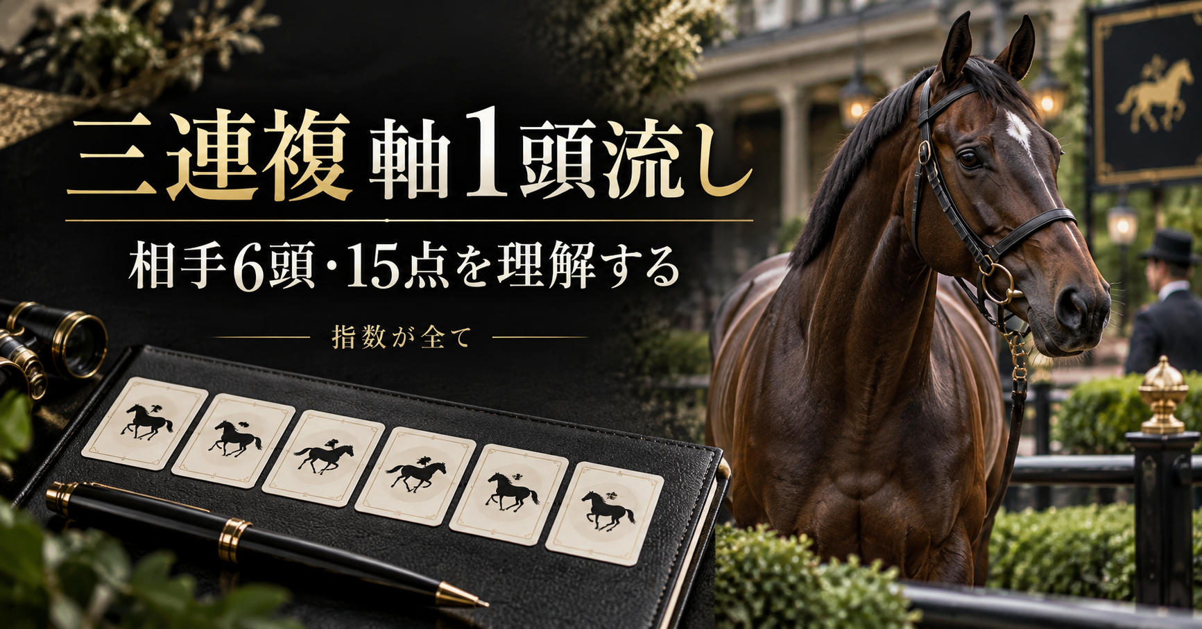 三連複 軸1頭流しをテーマにした競馬と分析のイメージ