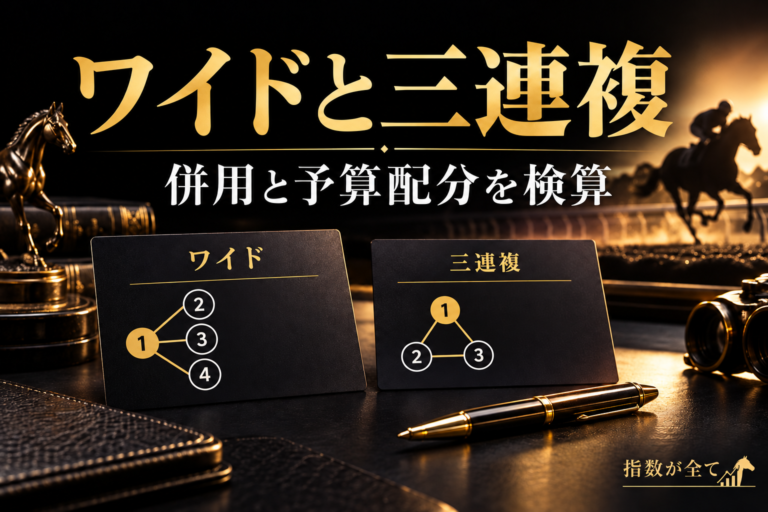 ワイドと三連複の併用はどう配分する?共通の軸・結果別損益を比較